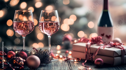 Romantic wine bokeh background
