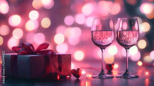 Romantic wine bokeh background