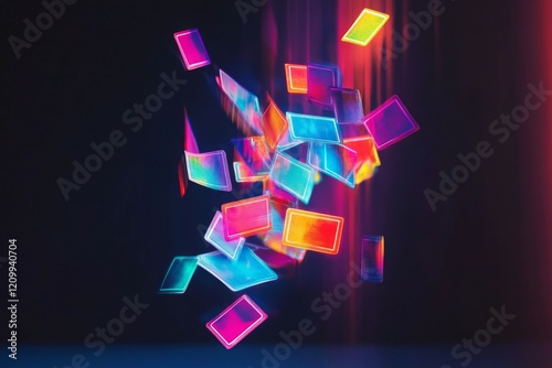 Colorful Abstract Light Squares