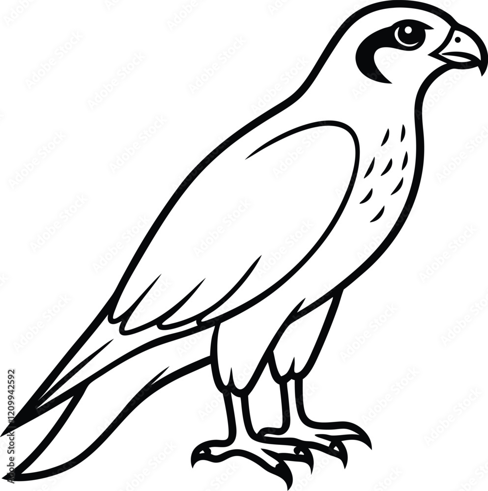Fototapeta premium A falcon calligraphy line art silhouette