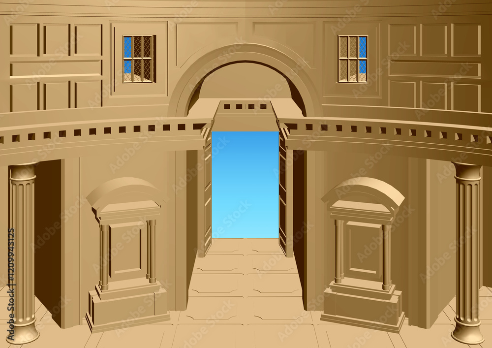 Fototapeta premium 背景 建物の中