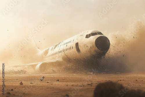 Desert Plane Crash Scene photo