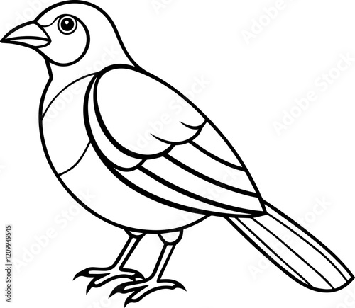 myna bird outline vector illustration