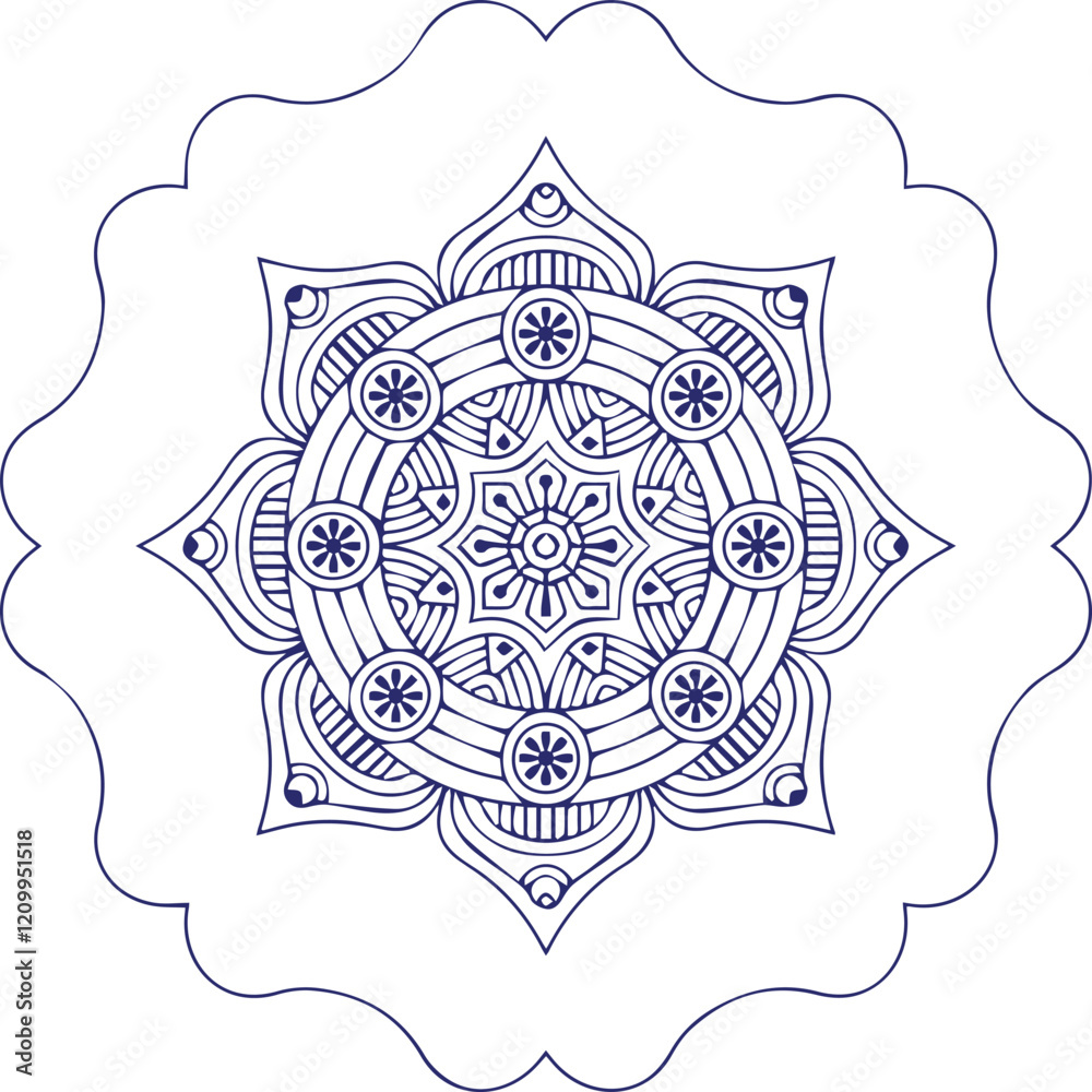 Fototapeta premium Beautiful flower art and mandala vector design