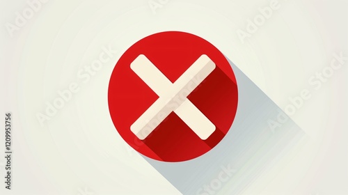 Decline Symbol in Red Circle with White Cross - Professional Image Usage photo