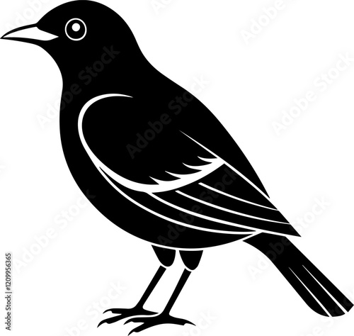 myna bird silhouette vector illustration