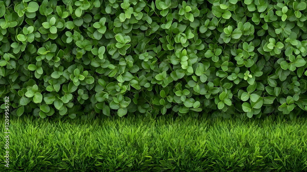 Fototapeta premium Green hedges and bushes in a row