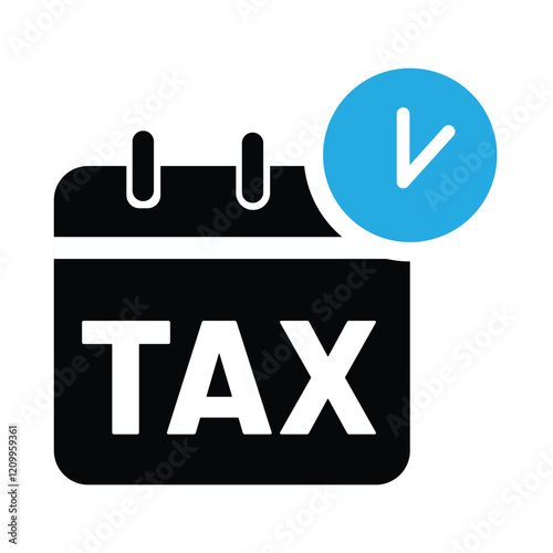 tax day icon design,  vector art and illustration with white background