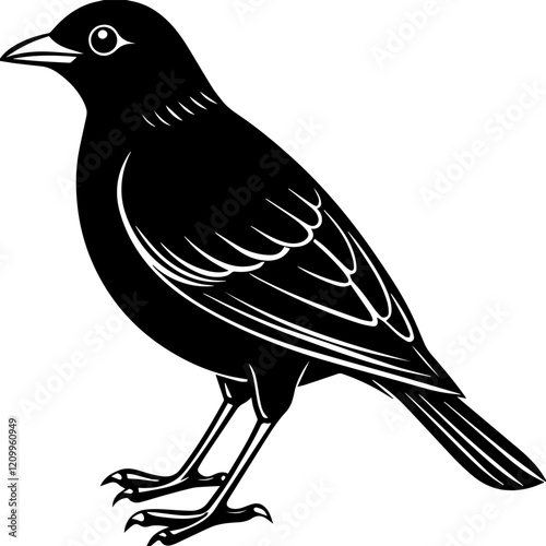 myna bird silhouette vector illustration