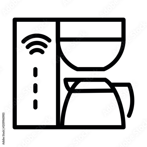 coffee maker smart home line icon