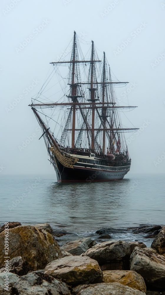 Obraz premium Majestic Sailing Ship on Calm Sea