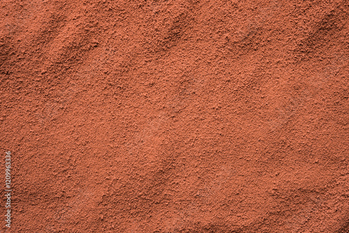 Abstract background photograph of hot chocolate cocoa powder. Close up. Top view. 