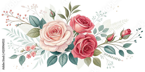 Elegant Floral Elements Featuring Roses