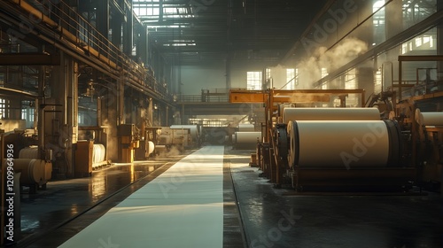 Wallpaper Mural Industrial Paper Mill Production Line Large Paper Rolls Torontodigital.ca