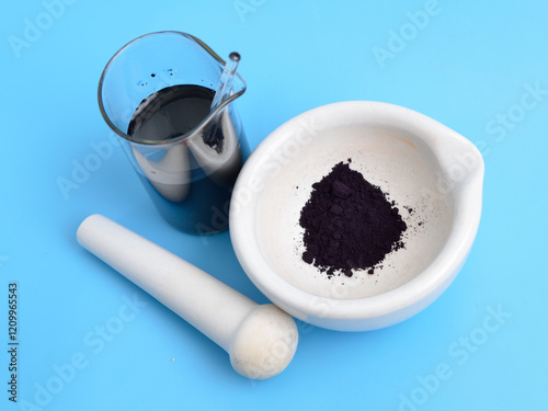 Indigo carmine, or 5,5 indigodisulfonic acid sodium salt. photo