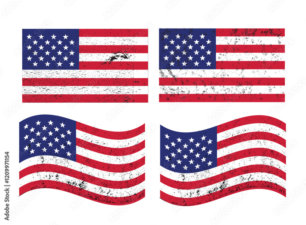 USA flag. American Flag vector art and illustration with white background USA flag. American Flag vector art and illustration with white background