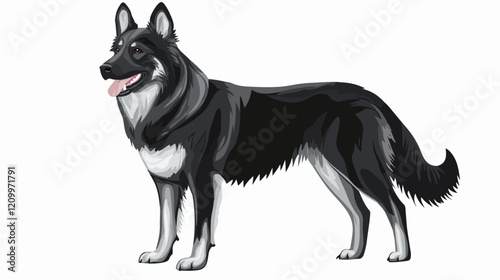 Flat illustration of dog. Guard dog. Domestic animal.