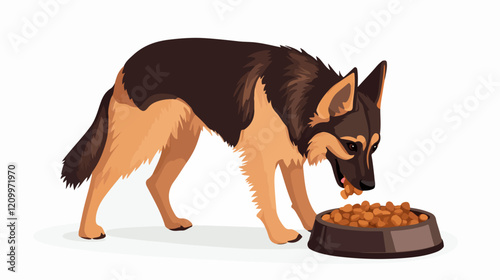 Flat illustration of dog. Guard dog. Domestic animal.