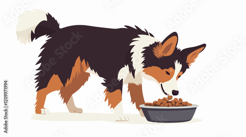 Flat illustration of dog. Guard dog. Domestic animal.