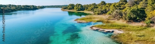 Stunning Aerial View of Wetlands Interwoven Habitats and Exceptional Biodiversity Explore the breathtaking beauty of this pristine ecosystem, showcasing a rich tapestry of flora and fauna Witness