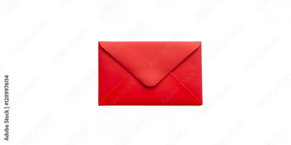 Red Envelope Closed Blank Stationery Mail Post Correspondence Greeting Card Top View Isolated White Red Envelope Closed Blank Stationery Mail Post Correspondence Greeting Card Top View Isolated White