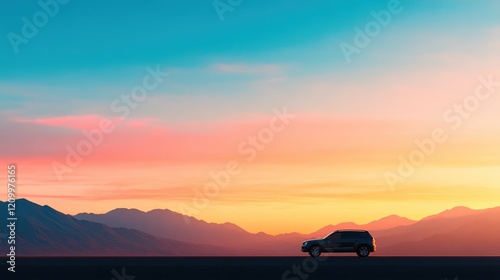 Imagine parking your vehicle along a breathtaking mountain road as the sun begins to set, casting vibrant hues across the sky and creating a stunning backdrop