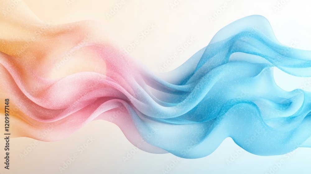Fototapeta premium Abstract Wavy Background in Soft Pastel Colors for Design Use