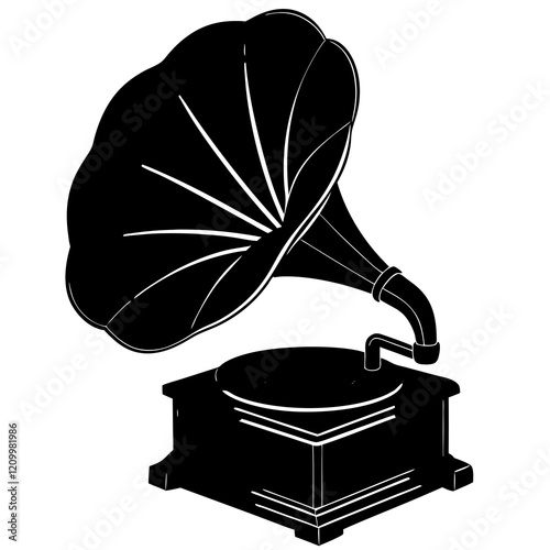 old gramophone isolated on white