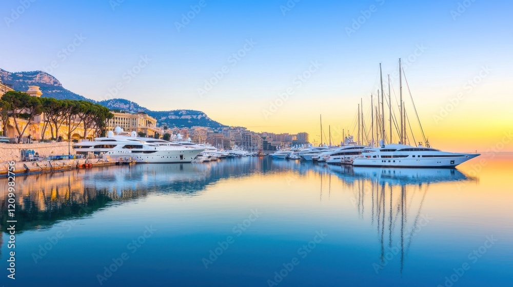 Fototapeta premium Luxury Yachts at Sunrise
