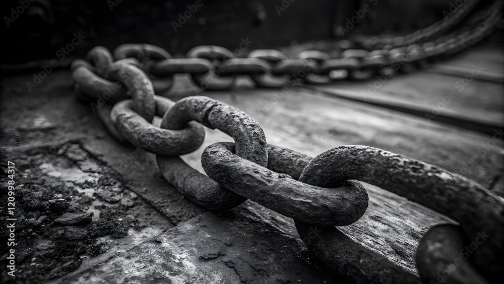 Weathered Chains Dark, Gritty Close-Up in Black and White V3 Weathered Chains Dark, Gritty Close-Up in Black and White V3