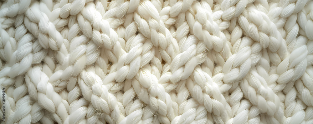 A banner with a close-up of a white knitted fabric with a braid pattern A banner with a close-up of a white knitted fabric with a braid pattern