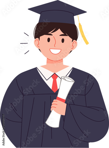 Happy male graduate.