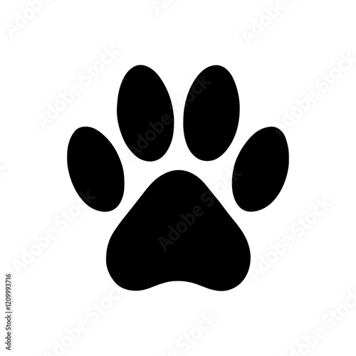 Black chihuahua paw print silhouette icon vector illustration design on white background.