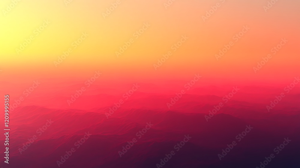 Obraz premium Sunset Hues: A mesmerizing gradient of vibrant yellow, orange, and pink hues paints the sky at sunset, capturing the ethereal beauty of the golden hour.