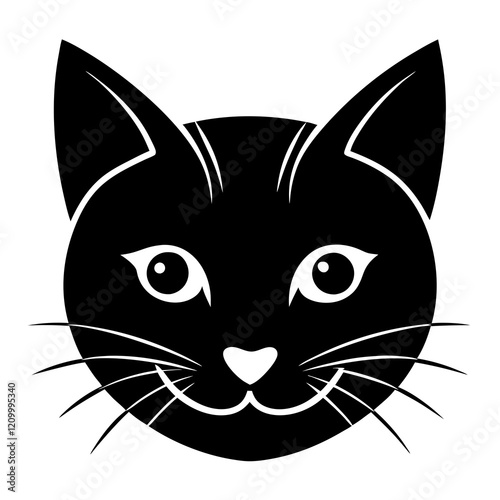 black and white cat head