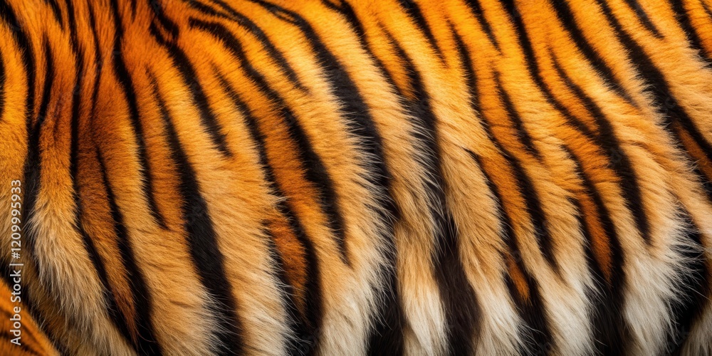 Fototapeta premium Close-up view of the intricate pattern and texture of tiger fur, showcasing the rich orange, black, and white stripes