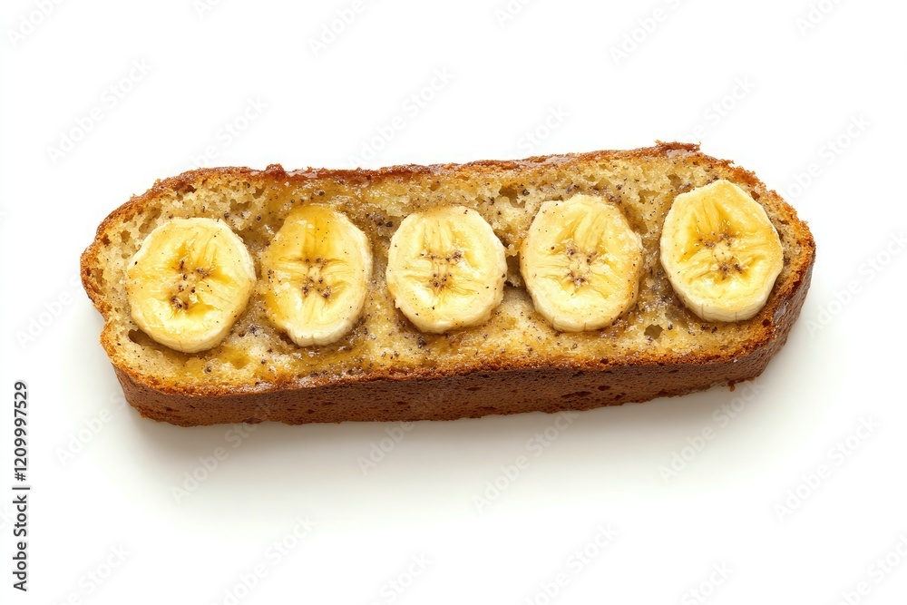 Freshly baked banana bread slice Freshly baked banana bread slice