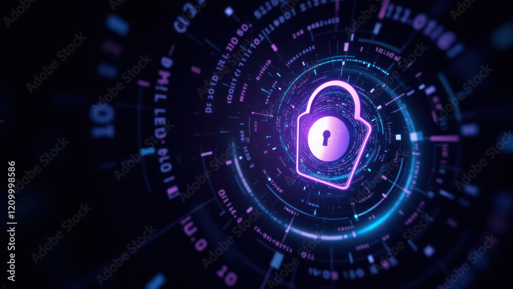 Secure AI technology with futuristic digital design and encryption lock symbol. Secure AI technology with futuristic digital design and encryption lock symbol.