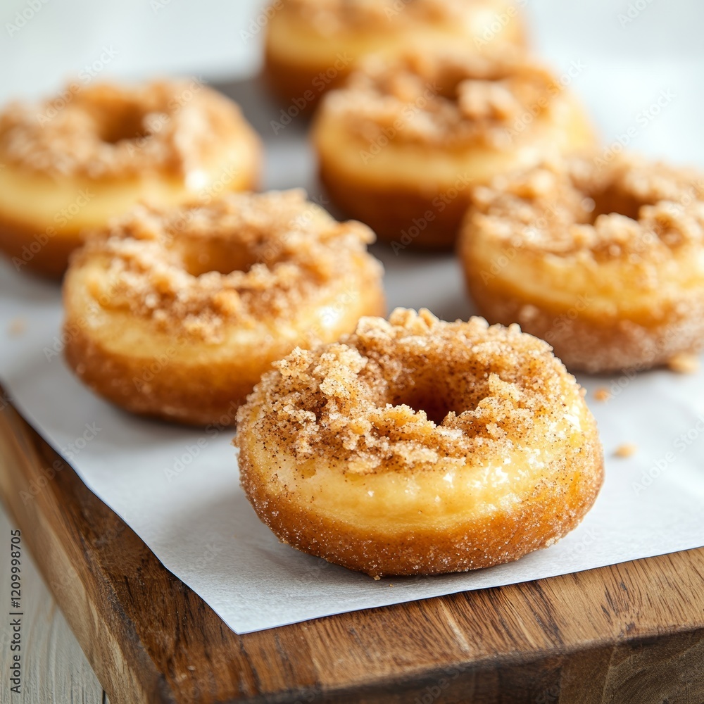 bakery photography of apple cinnamon doughnuts