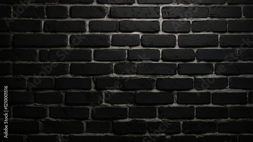 Black Brick Wall Texture – Dark Industrial Background for Design
