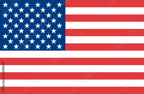 Vector American Flag With 50 Stars and 13 Stripes Representing Freedom and Patriotism