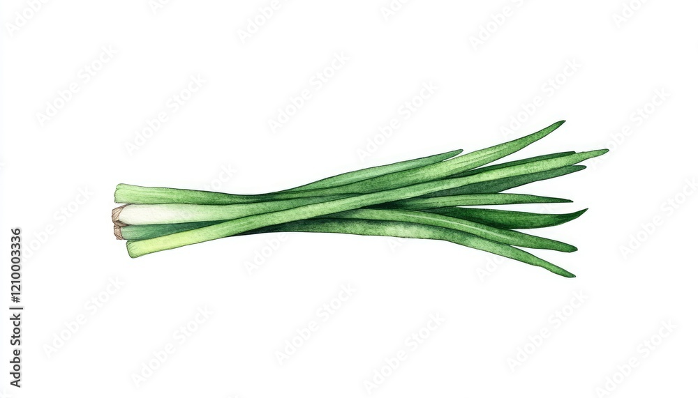 Fresh green onions arranged neatly on a white background, ideal for culinary uses and recipes Fresh green onions arranged neatly on a white background, ideal for culinary uses and recipes