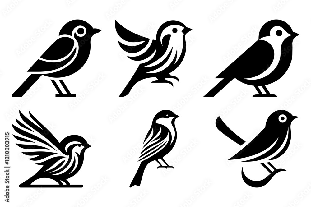 Obraz premium Bird silhouette Designs Concept illustration Vector Template. Suitable for Creative Industry, Multimedia, entertainment, Educations, Shop, and any related business