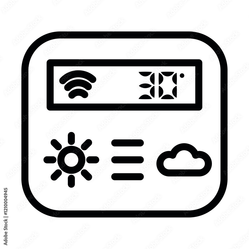 smart home thermostat line icon smart home thermostat line icon