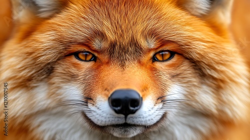 Close-up portrait of a red fox with intense amber eyes. photo