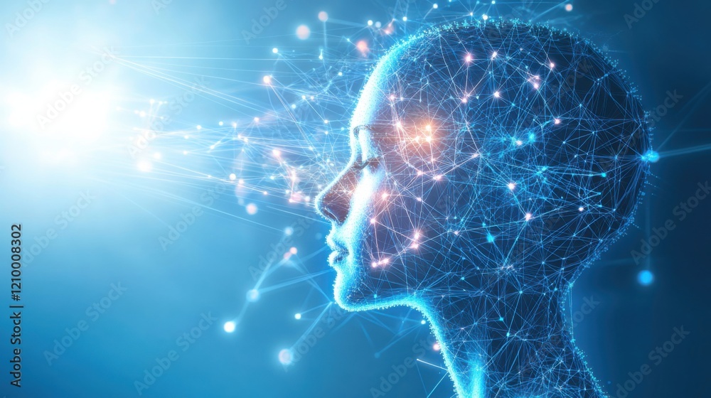 a person with a head made of connected lines a person with a head made of connected lines