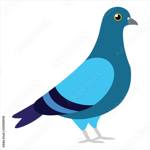 Full body of speed racing pigeon bird vector illustration photo