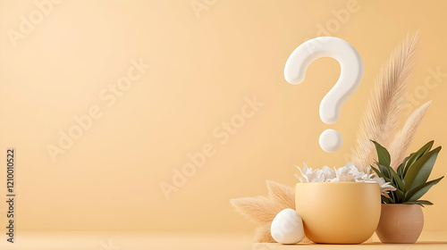 White question mark video game inspired on yellow wall