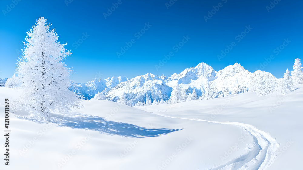 Obraz premium Wilder Kaiser Panorama in Winterlandschaft am Hartkaiser