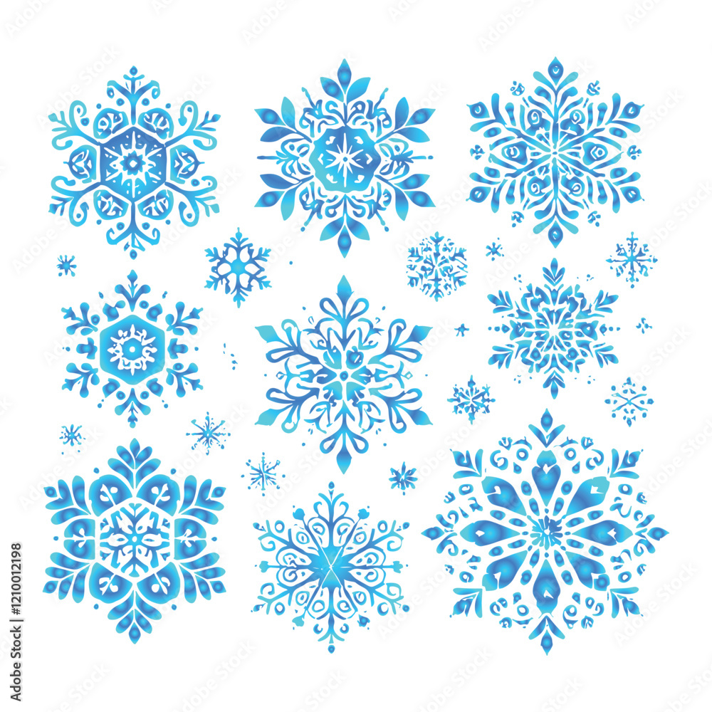 Snowflake vector design on a set with white background